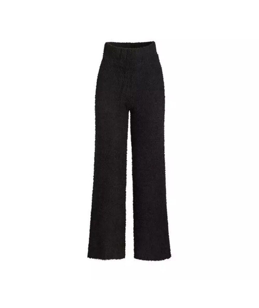 SKIMS Women's COZY KNIT Long PANT in black Bloucle Knit Size L/XL Pre-owned